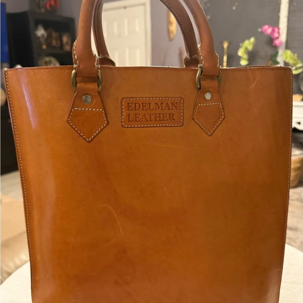 Sam Edelman Cognac Leather Work Tote